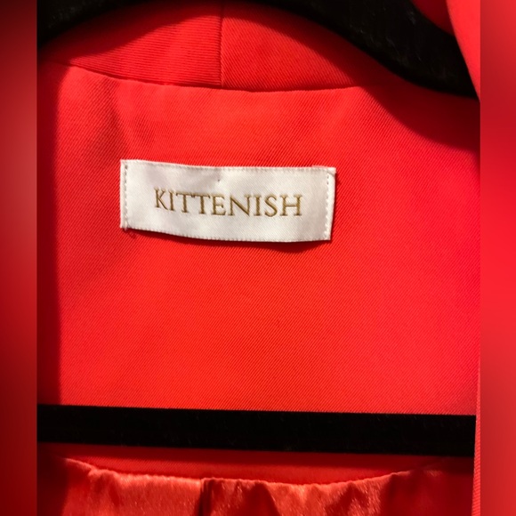 Kittenish lined red blazer cuff contrast XS - Picture 2 of 6